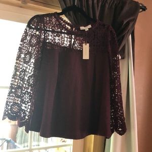 Anthropologie Purple Lace Tunic